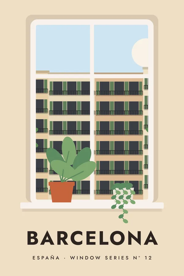 Barcelona Window Series Poster
