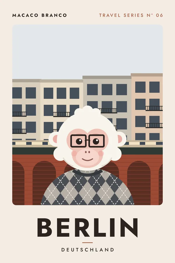 Berlin Macaco Travel Series Poster
