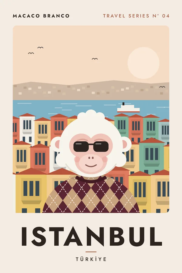 Istanbul Macaco Travel Series Poster