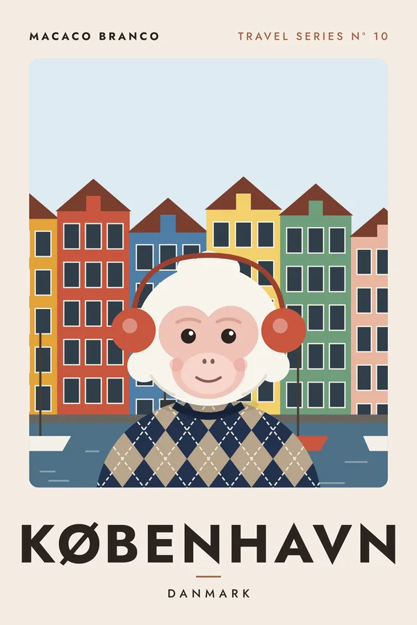 København Macaco Travel Series Poster