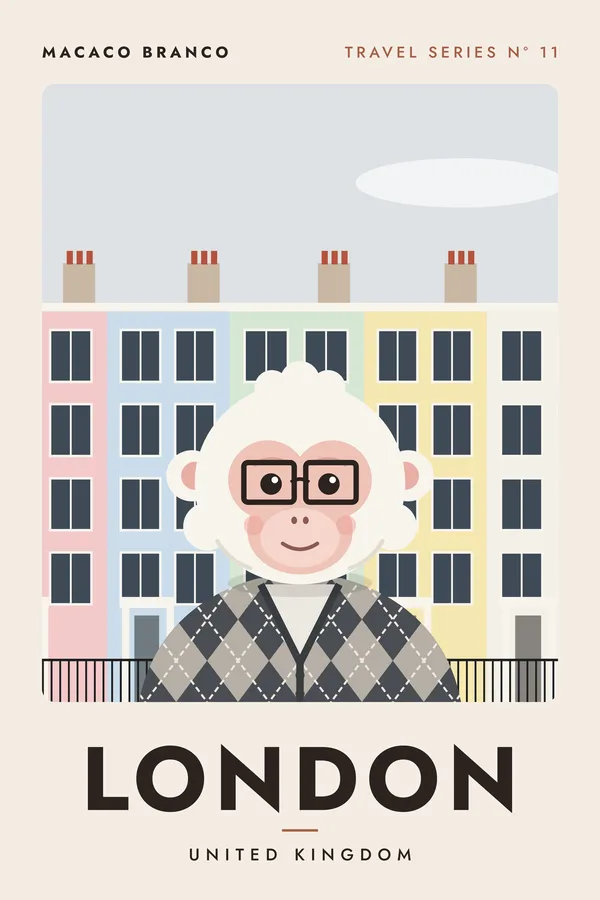 London Macaco Travel Series Poster